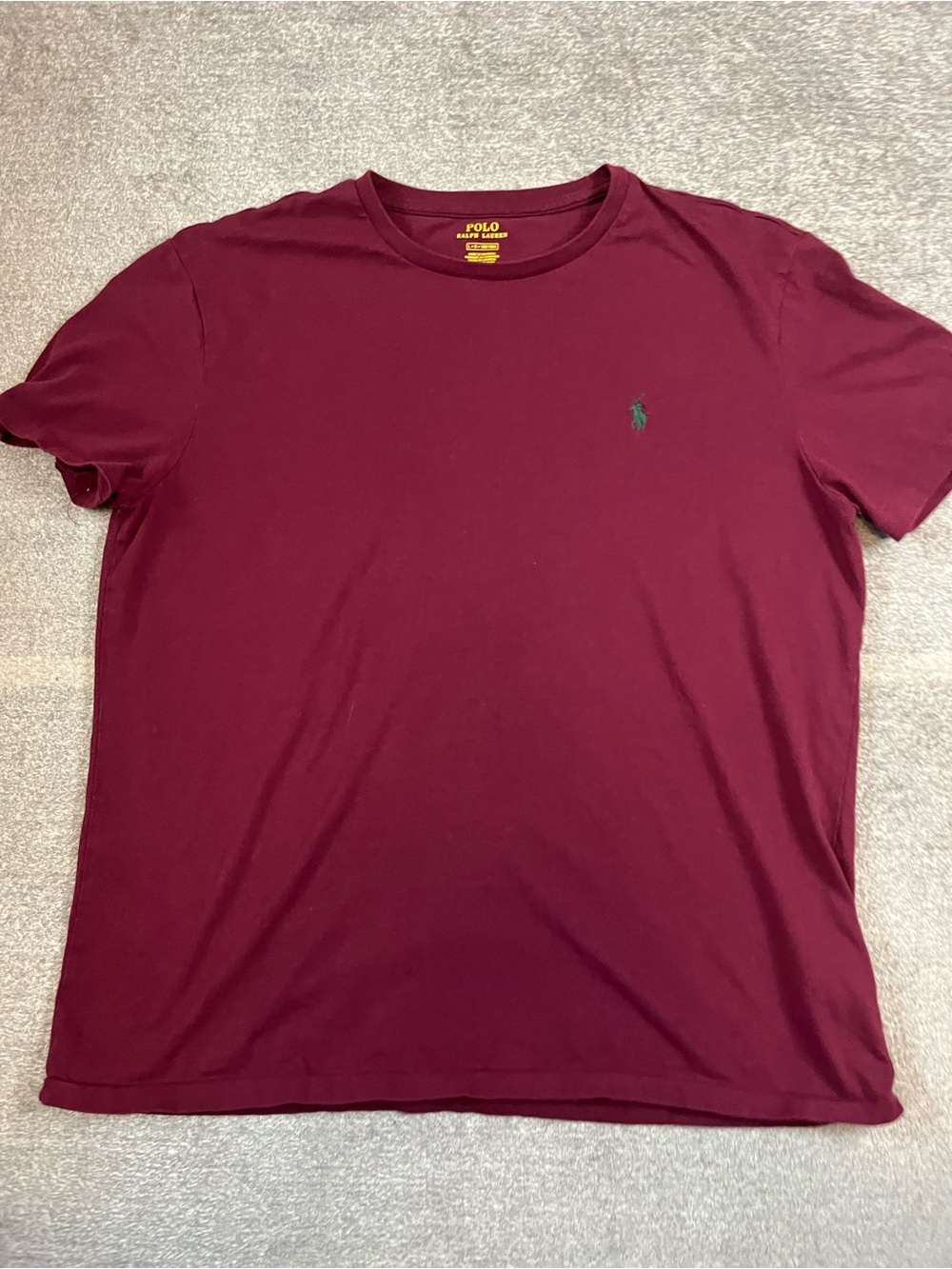 Polo by Ralph Lauren Men’s Maroon Crew Neck Tee 100% cotton golf preppy EUC